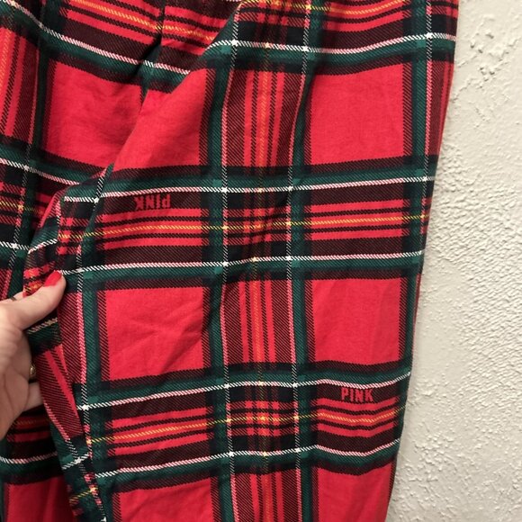 Victorias Secret PINK Pajama Lounge Pants Womens Size L Red Plaid - Picture 3 of 7